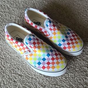 Rainbow Slip-On Vans Like New